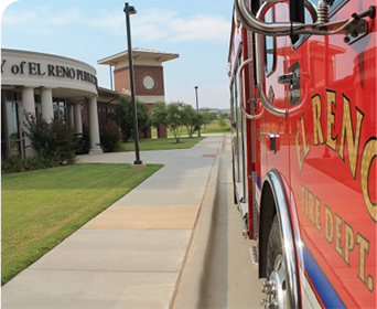 Fire Department Truck and Front of Building
